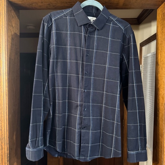 Reiss Other - Reiss Navy Striped Dress Shirt- Slim Fit (XL)